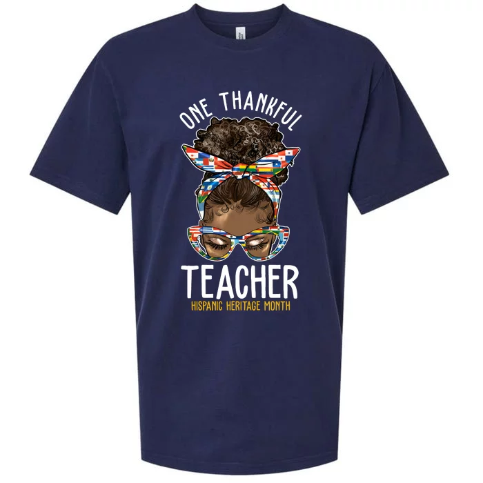 One Thankful Teacher Hispanic Heritage Month Sueded Cloud Jersey T-Shirt