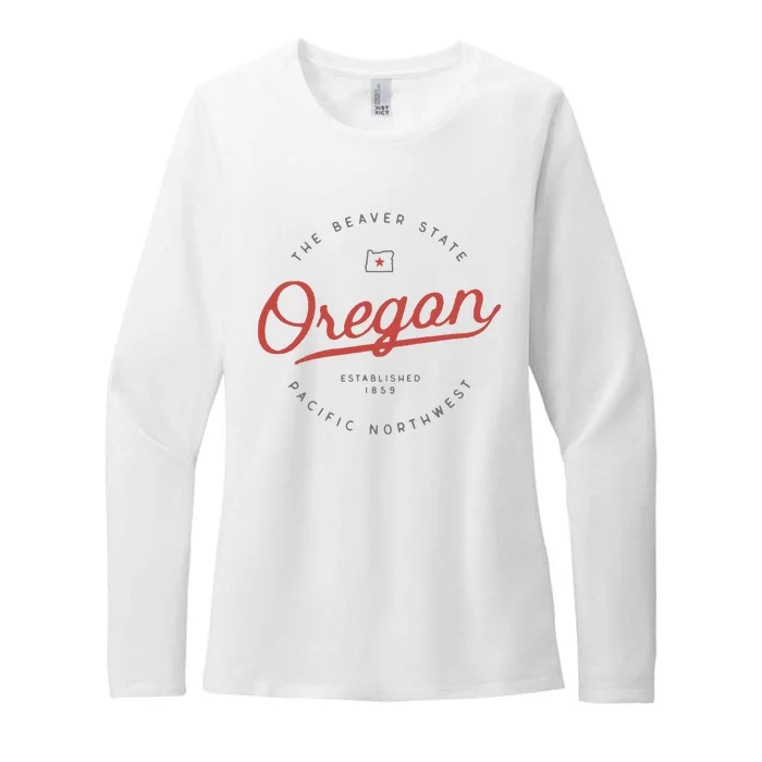 Oregon T The Beaver State Pacific Northwest Pnw Womens CVC Long Sleeve Shirt