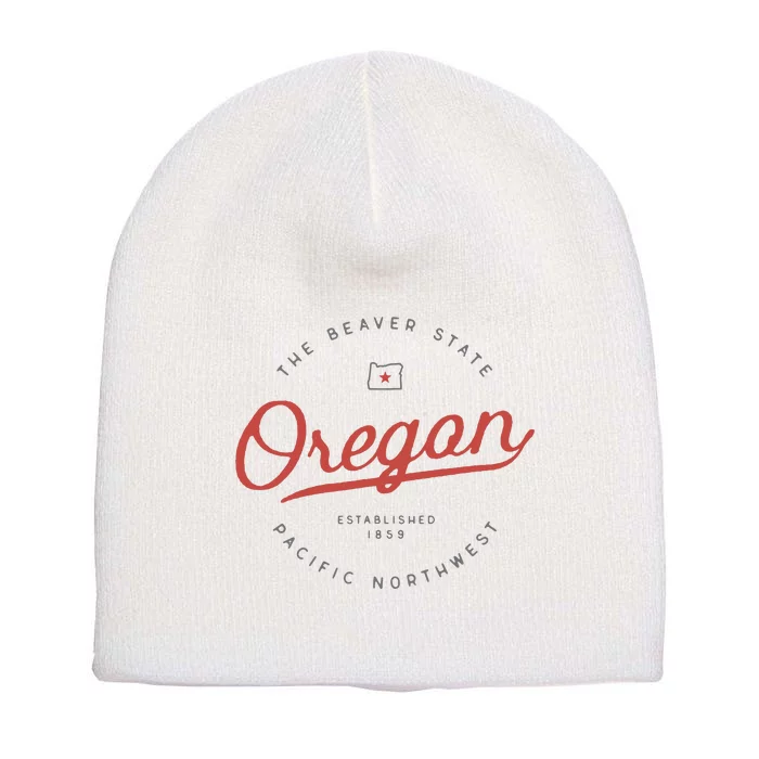 Oregon T The Beaver State Pacific Northwest Pnw Short Acrylic Beanie