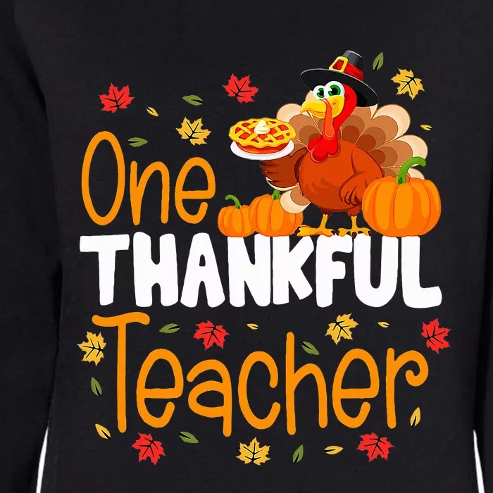 One Thankful Teacher Thanksgiving Turkey Teacher Costume Womens California Wash Sweatshirt