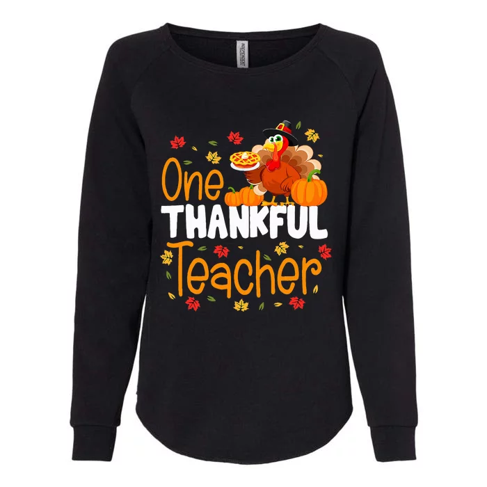 One Thankful Teacher Thanksgiving Turkey Teacher Costume Womens California Wash Sweatshirt