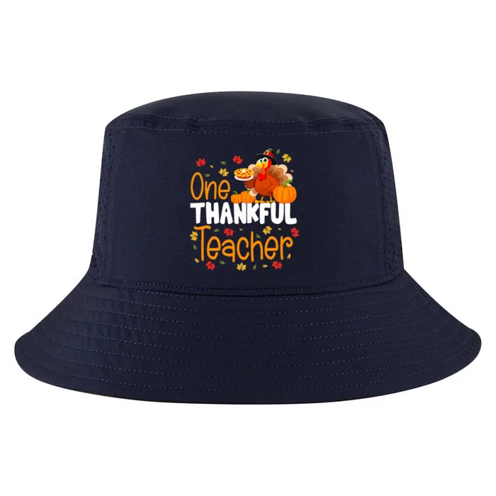 One Thankful Teacher Thanksgiving Turkey Teacher Costume Cool Comfort Performance Bucket Hat