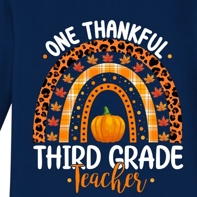 One Thankful Third Grade Teacher Thanksgiving 3Rd Grade Great Gift Baby Long Sleeve Bodysuit