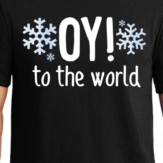 Oy! To The World Hanukkah Jewish Holiday Judaism Humor Gift Great Gift Pajama Set