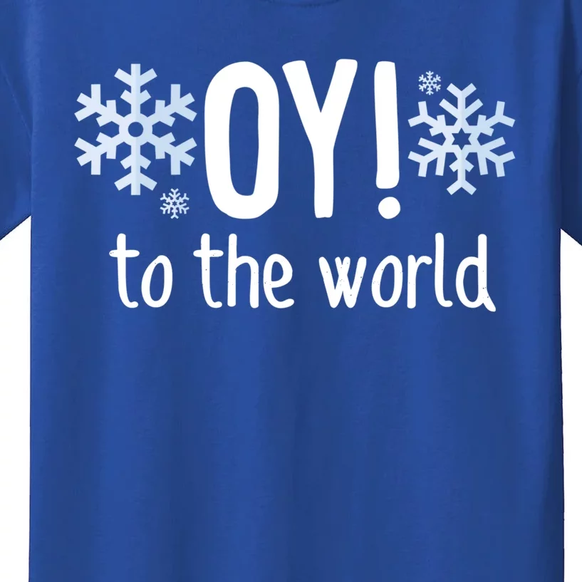 Oy! To The World Hanukkah Jewish Holiday Judaism Humor Gift Great Gift Kids T-Shirt