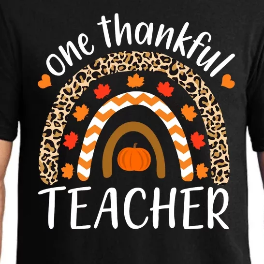 One Thankful Teacher, Autumn Fall Leopard Design Pajama Set