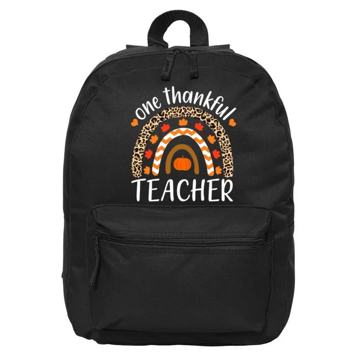 One Thankful Teacher, Autumn Fall Leopard Design 16 in Basic Backpack