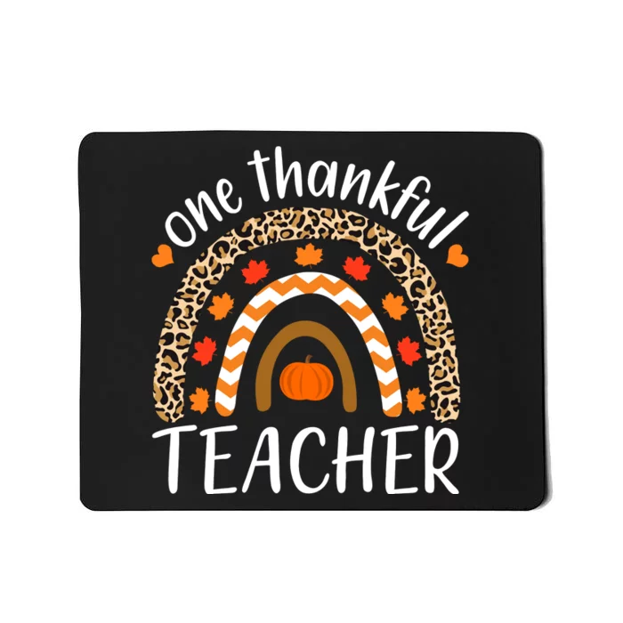 One Thankful Teacher, Autumn Fall Leopard Design Mousepad