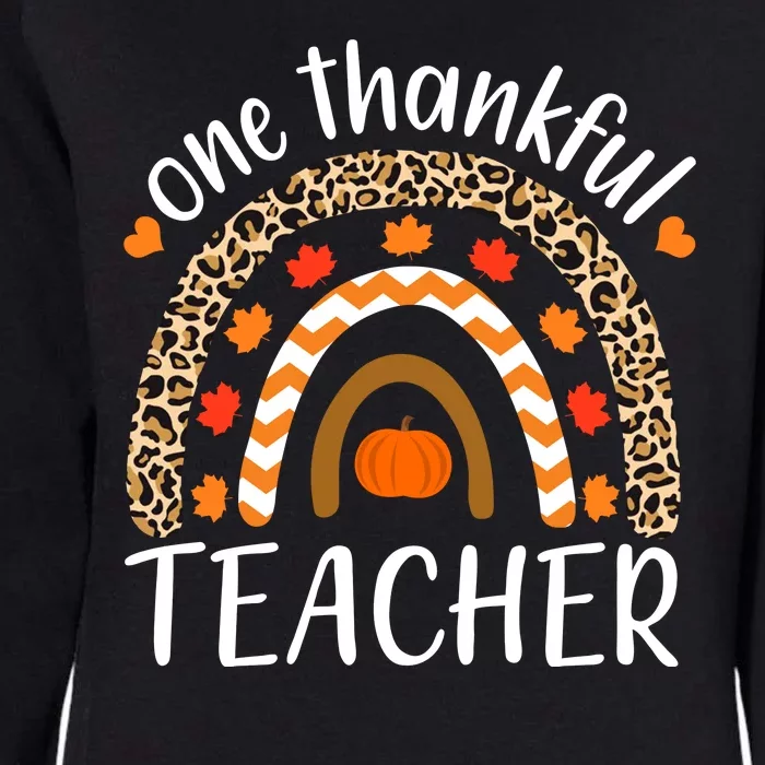 One Thankful Teacher, Autumn Fall Leopard Design Womens California Wash Sweatshirt