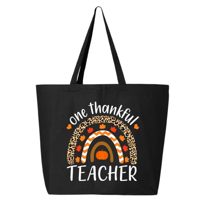 One Thankful Teacher, Autumn Fall Leopard Design 25L Jumbo Tote