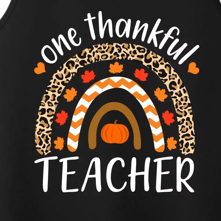 One Thankful Teacher, Autumn Fall Leopard Design Performance Tank