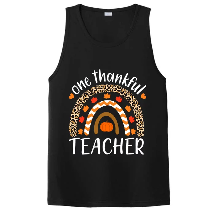 One Thankful Teacher, Autumn Fall Leopard Design Performance Tank