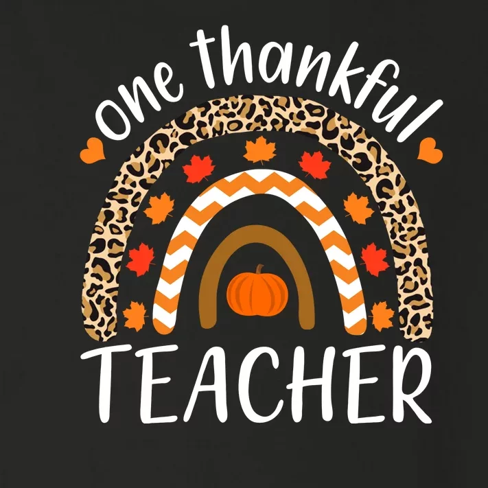 One Thankful Teacher, Autumn Fall Leopard Design Toddler Long Sleeve Shirt