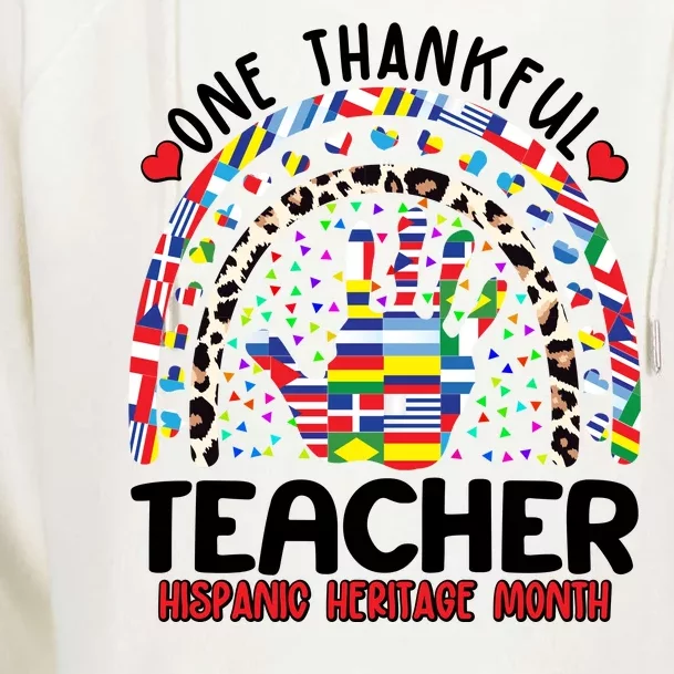 One Thankful Teacher Hispanic Heritage Month Womens Funnel Neck Pullover Hood