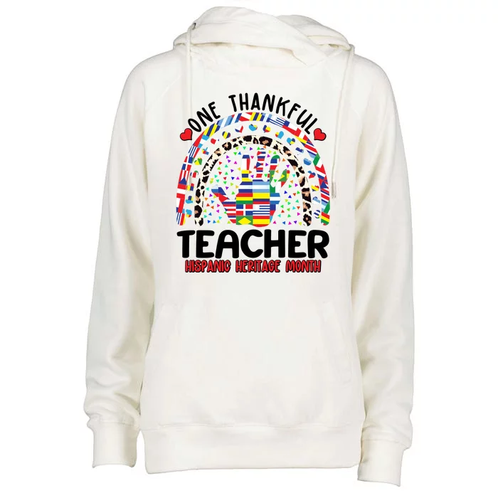 One Thankful Teacher Hispanic Heritage Month Womens Funnel Neck Pullover Hood