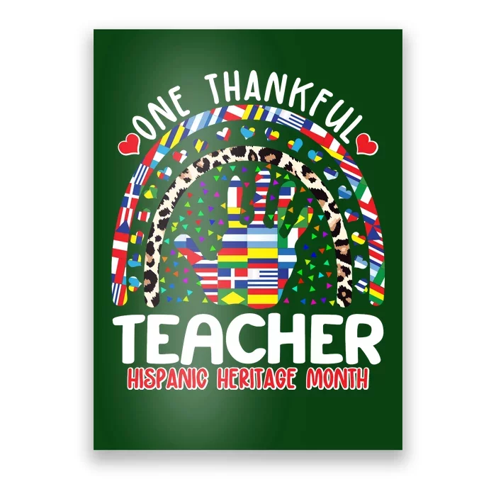 One Thankful Teacher Hispanic Heritage Month Poster