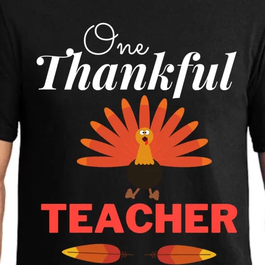 One Thankful Teacher Teachers Thanksgiving Blessed Teacher Gift Pajama Set