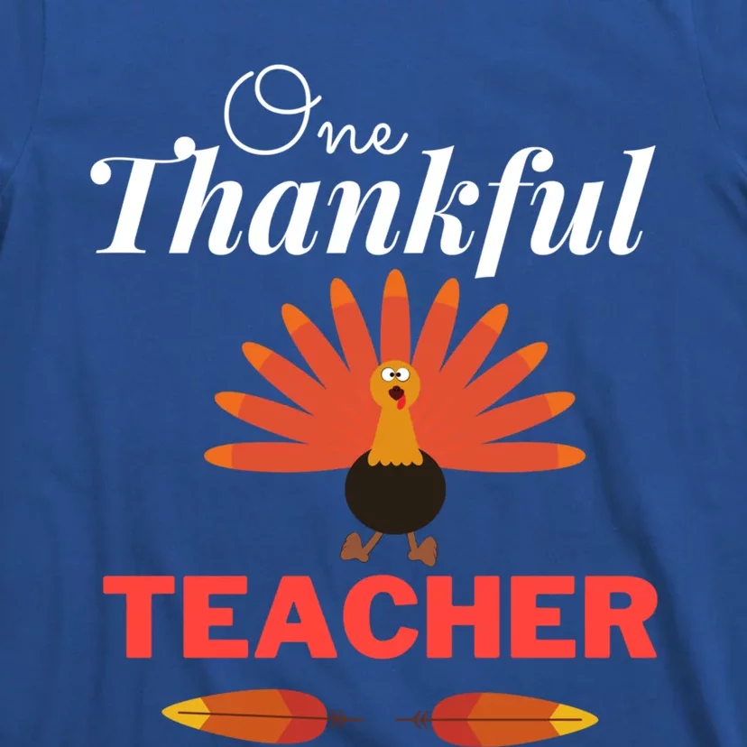 One Thankful Teacher Teachers Thanksgiving Blessed Teacher Gift T-Shirt