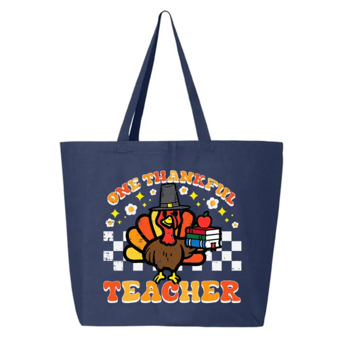 One Thankful Teacher Books Turkey Thanksgiving 25L Jumbo Tote