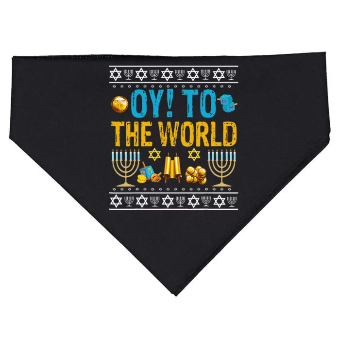 Oy To The World Jewish Gift USA-Made Doggie Bandana