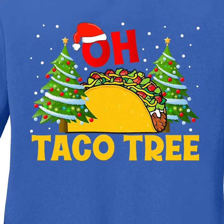 Oh Taco Tree Christmas Cute Xmas Mexican Food Tacos Lover Ladies Long Sleeve Shirt