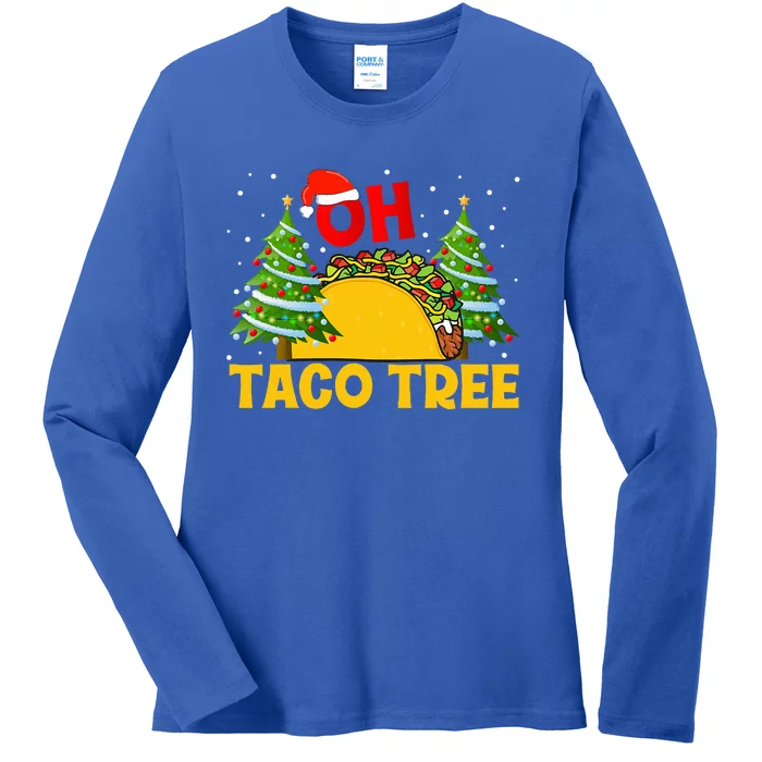 Oh Taco Tree Christmas Cute Xmas Mexican Food Tacos Lover Ladies Long Sleeve Shirt