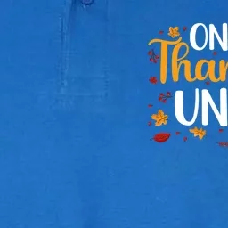 One Thankful Uncle Thanksgiving Family Matching Turkey Gift Softstyle Adult Sport Polo