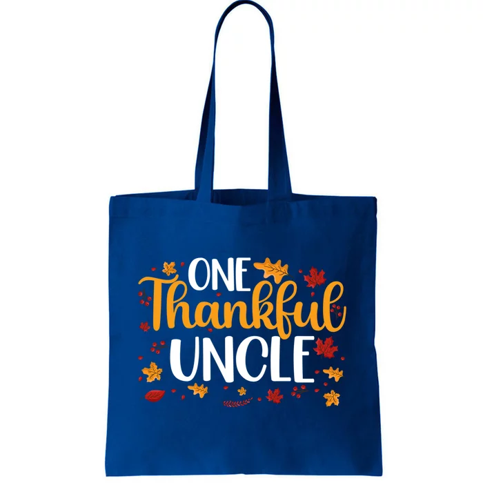 One Thankful Uncle Thanksgiving Family Matching Turkey Gift Tote Bag