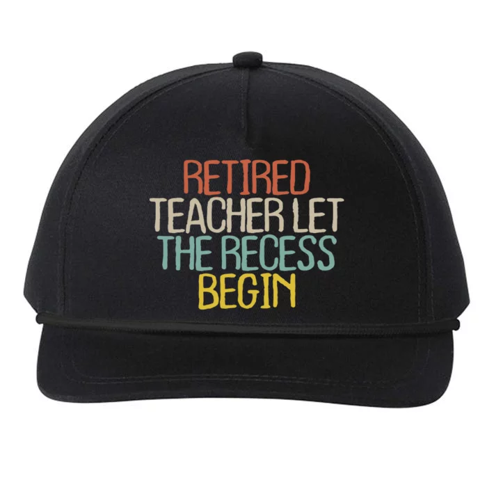 Old Text Vintage Retired Teacher Snapback Five-Panel Rope Hat