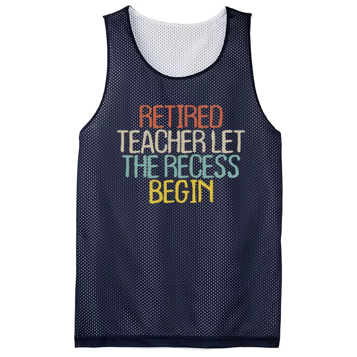 Old Text Vintage Retired Teacher Mesh Reversible Basketball Jersey Tank