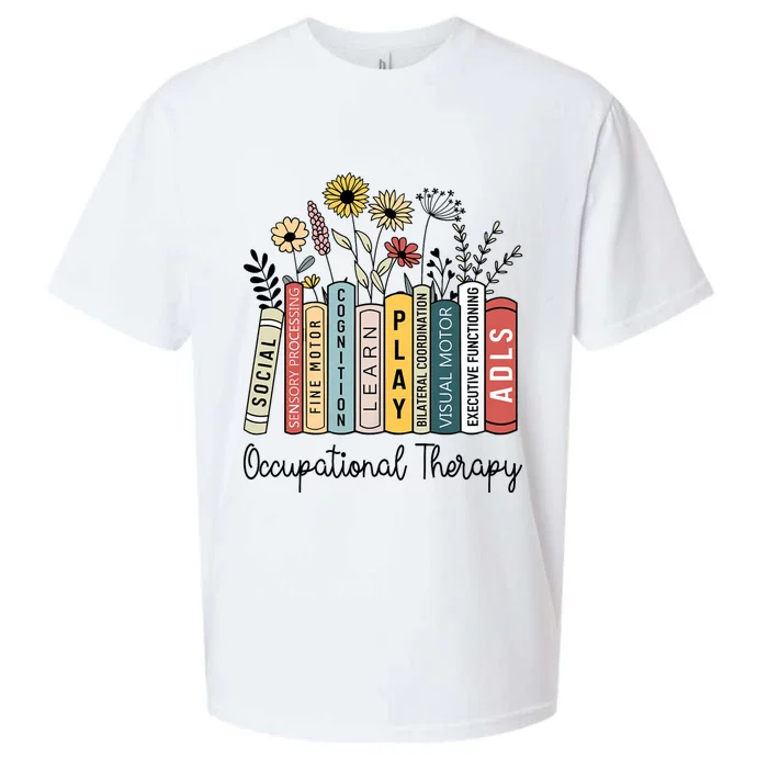 Occupational Therapy Wildflower Book Ot Therapist Assistant Sueded Cloud Jersey T-Shirt