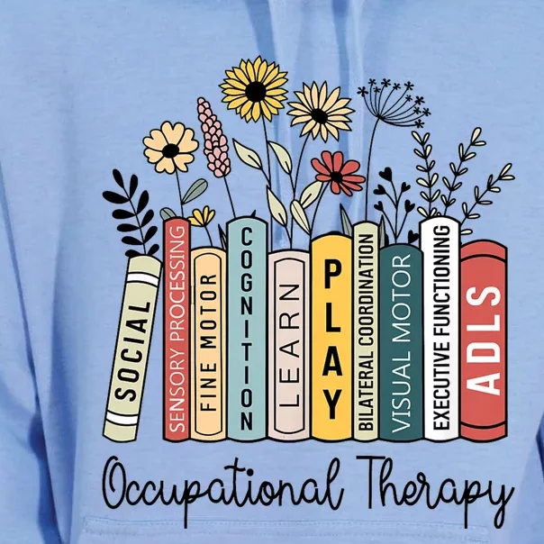 Occupational Therapy Wildflower Book Ot Therapist Assistant Unisex Surf Hoodie