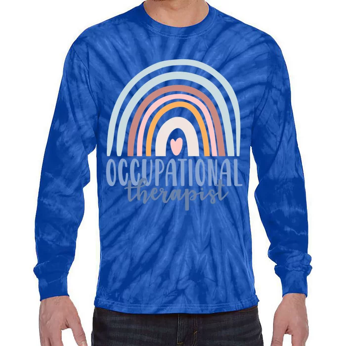 Occupational Therapy Worker Ot Boho Rainbow Retro Gift Cute Gift Tie-Dye Long Sleeve Shirt