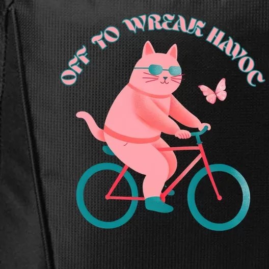 Off To Wreak Havoc Funny Cat City Backpack