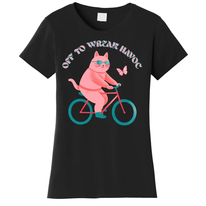 Off To Wreak Havoc Funny Cat Women's T-Shirt