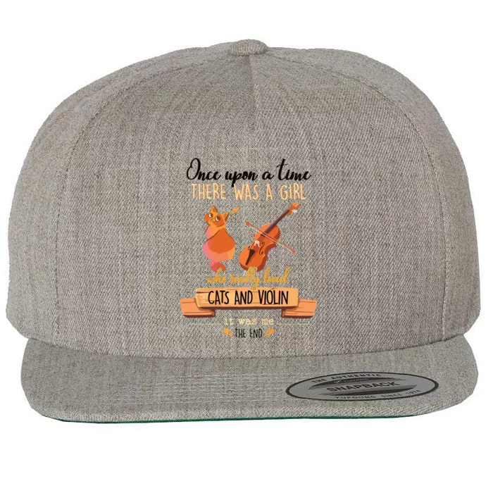 Once Upon A Time There Was A Girl Who Loved Cats And Violin Wool Snapback Cap