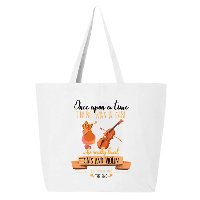 Once Upon A Time There Was A Girl Who Loved Cats And Violin 25L Jumbo Tote