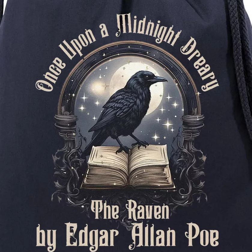 Once Upon A Midnight Dreary The Raven By Edgar Allan Poe (1) Drawstring Bag