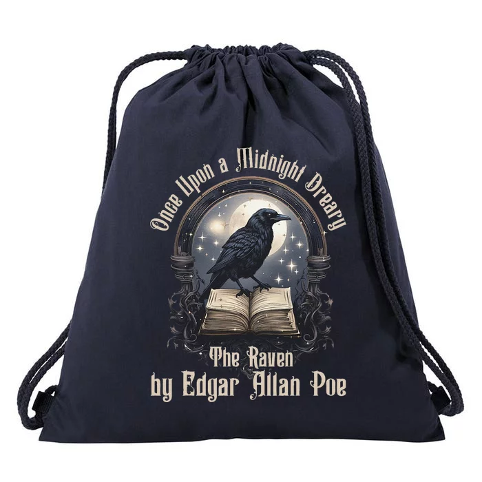 Once Upon A Midnight Dreary The Raven By Edgar Allan Poe (1) Drawstring Bag