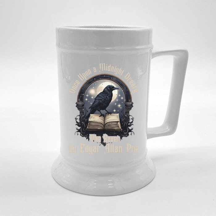 Once Upon A Midnight Dreary The Raven By Edgar Allan Poe (1) Front & Back Beer Stein