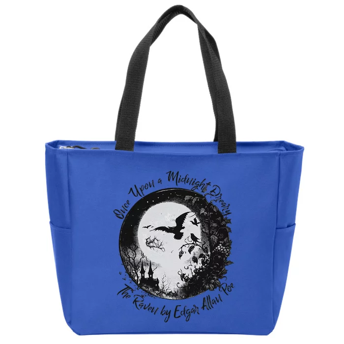 Once Upon A Midnight Dreary The Raven By Edgar Allan Poe Zip Tote Bag