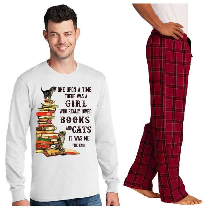 Once Upon A Time There Was A Girl Who Really Loved Books And Cats It Was Me Long Sleeve Pajama Set