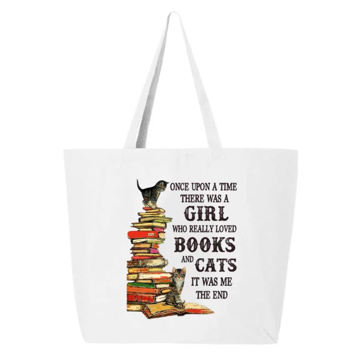 Once Upon A Time A Girl Really Loved Books And Cats 25L Jumbo Tote