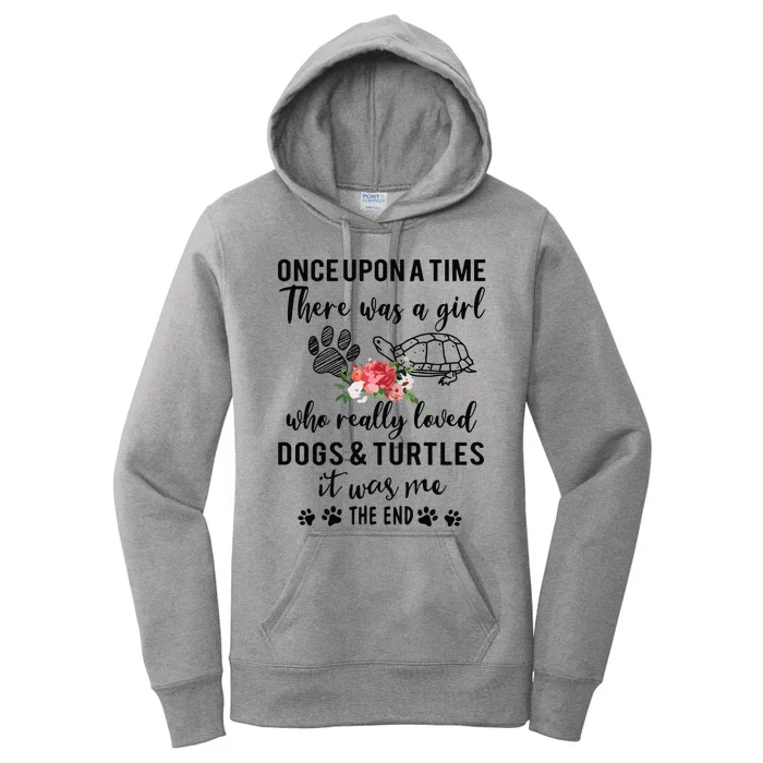 Once Upon A Time There Was A Girl Loved Dogs And Turtles Women's Pullover Hoodie