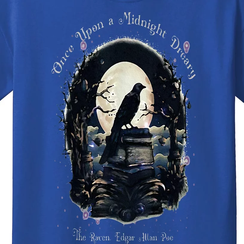 Once Upon A Midnight Dreary The Raven By Edgar Allan Poe Kids T-Shirt