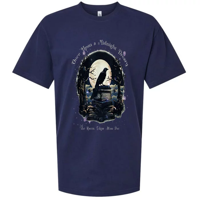 Once Upon A Midnight Dreary The Raven By Edgar Allan Poe Sueded Cloud Jersey T-Shirt