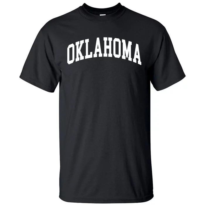 Oklahoma Us College Font Proud American Usa States Tall T-Shirt