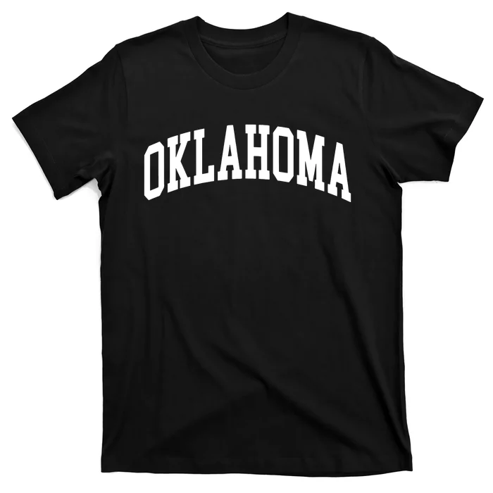 Oklahoma Us College Font Proud American Usa States T-Shirt