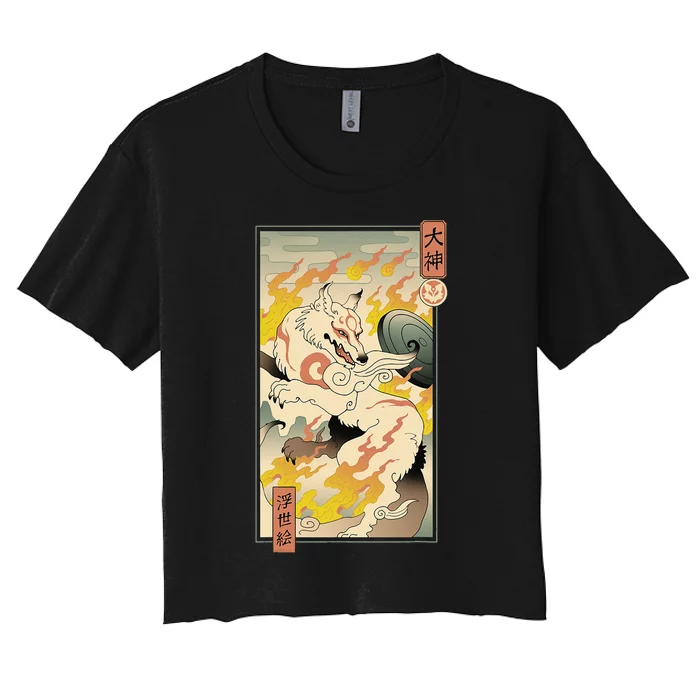 OKAMIS UKIYOE CLASSIC Women's Crop Top Tee