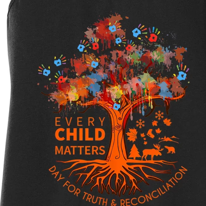 Orange Unity Day Native American Every Child Women's Racerback Tank